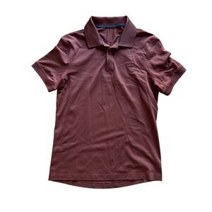 Lululemon Polo Shirt Mens S Brown Short Sleeve Lightweight Golf Live in Practice